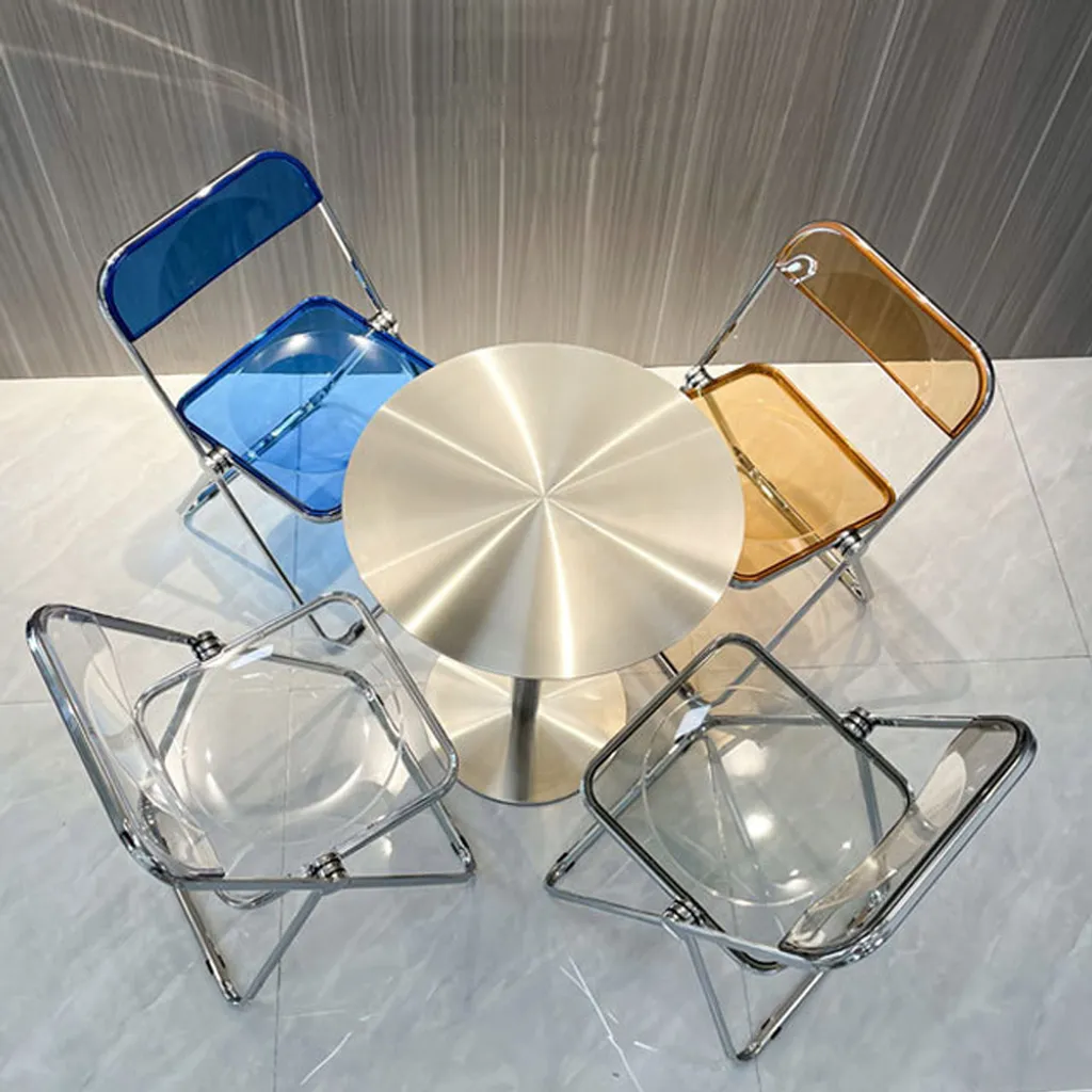 Table de restaurant ronde en inox stable et facile à nettoyer