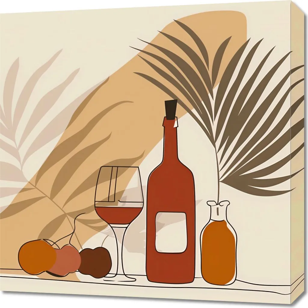 Quadro Moderno 60x60 Vino alle Palme | Arredo Enoteca e Living