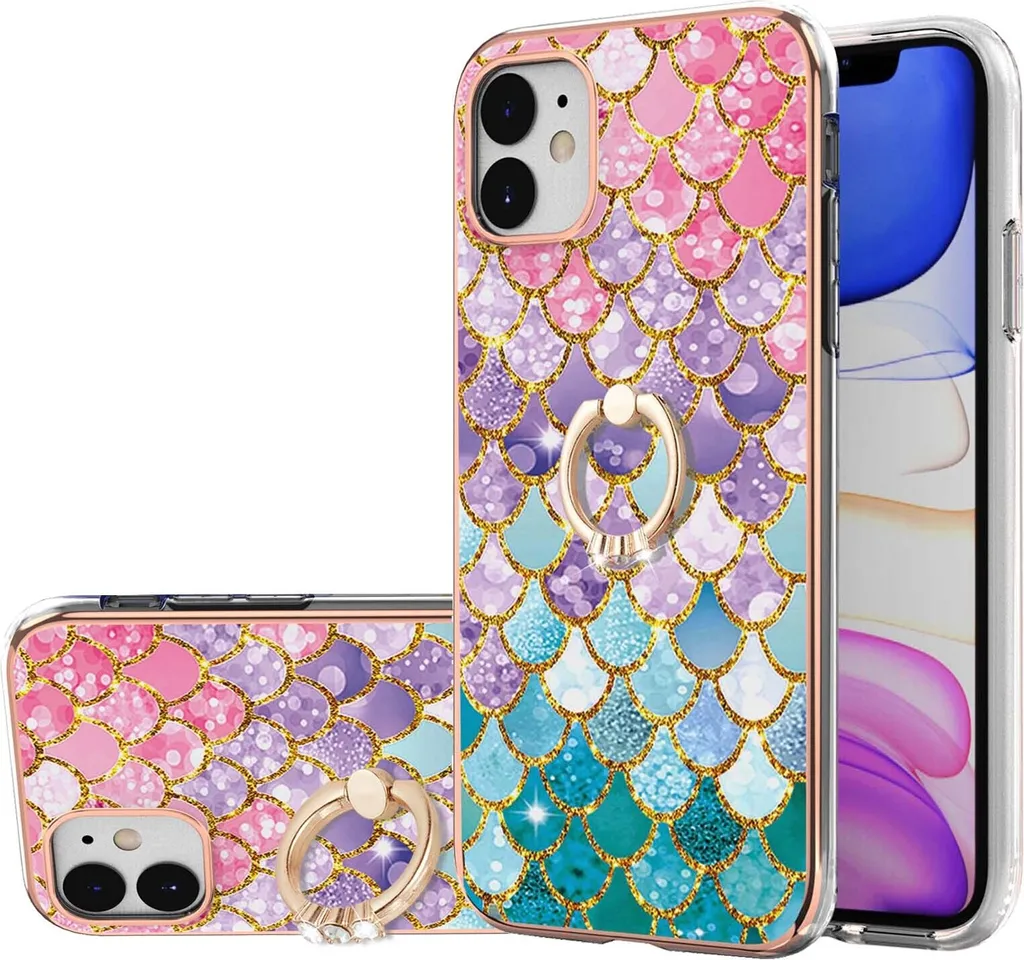 Cover iPhone 11 Cool - Fantasia Colorata con Anello per Selfie