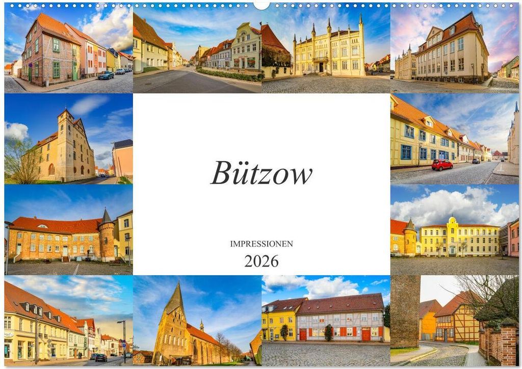 Bützow Impressionen (Wandkalender 2026 DIN A2 quer), CALVENDO Monatskalender