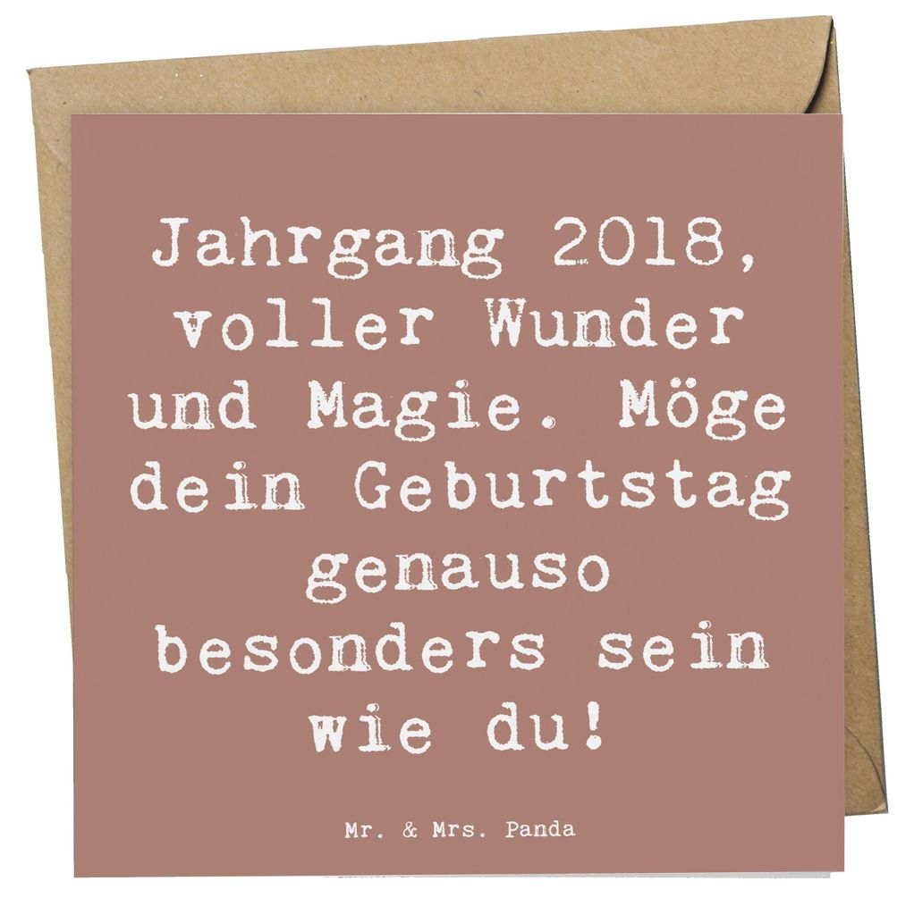 Mr. & Mrs. Panda Grußkarte Spruch 2018 Geburtstag - Braun Pastell - Geschenk, Geburtstagsgeschenk, faltkarte, besonderer Tag, Glückwunschkarte, d...