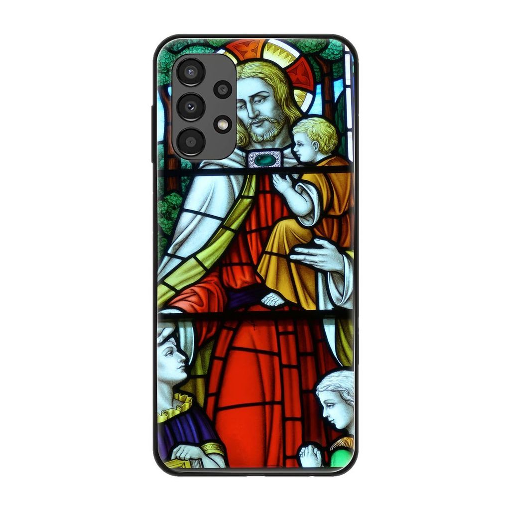 König Design Hülle kompatibel mit Samsung Galaxy A13 4G Kunststoff Soft Handyhülle - Handy Case Gottes Segen