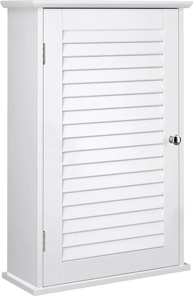 Rangement salle de bains pour petits espaces avec étagères blanches réglables