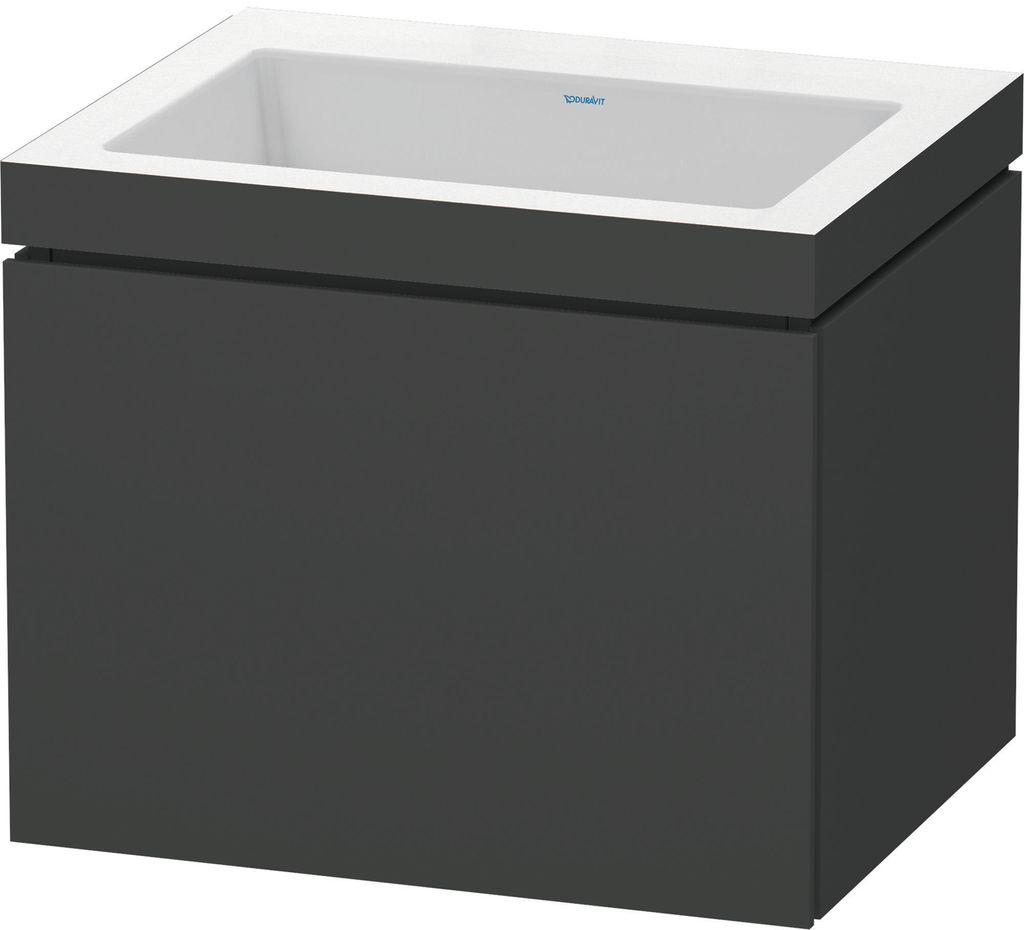 Duravit L-Cube c-bonded Set wandhängend, 1 Auszug, ohne Überlauf, ohne Hahnloch, 600x500x480mm, LC6916N4949