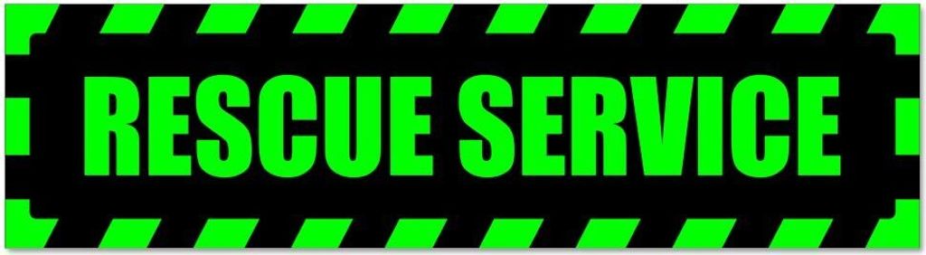 Kiwistar - Autoaufkleber - Grün - Schwarz - 20 x 5,3 cm - Rescue Service gestreift - Hinweis Aufkleber Sticker für Auto, Kfz, Fahrrad, PKW, LKW