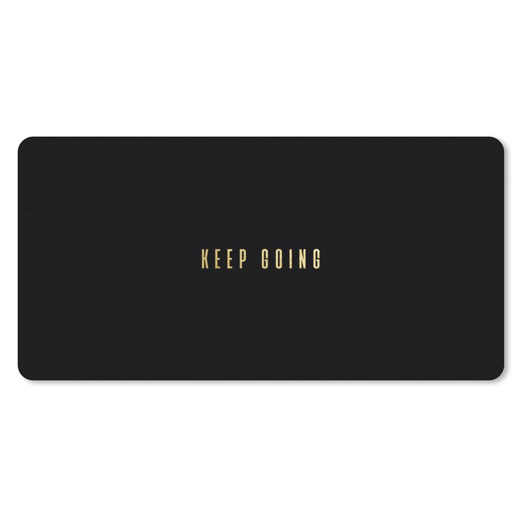 MuchoWow Schreibtischunterlage Zitate - Motivation - Schwarz - Gold 80x40 cm - XXL Mauspad - Gaming Mauspad