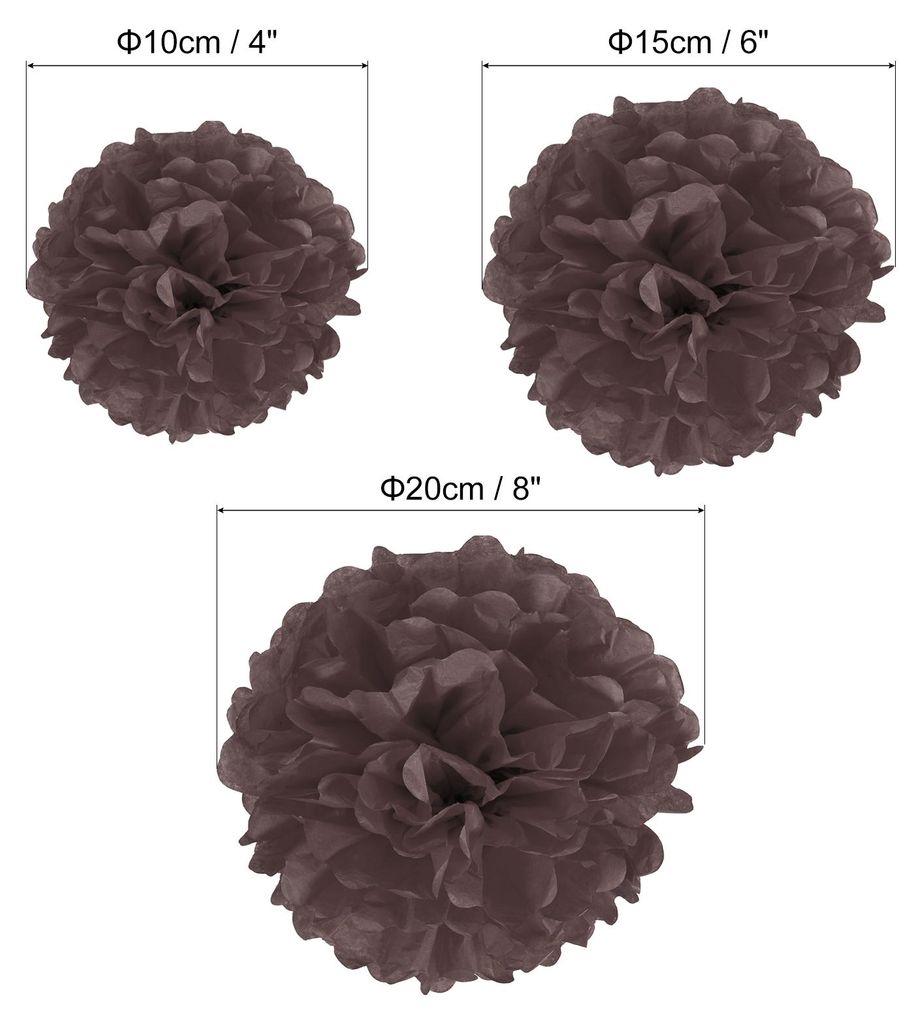 12 Stš¹ck 10/15/20 cm Pom Poms Papier Blumen, Papierblumen Hochzeitsdeko Seidenpapier fš¹r Hochzeit Brautdusche Geburtstagsparty Hintergrund De...