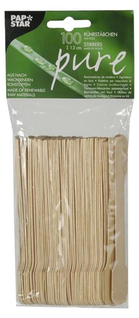 PAPSTAR  81192 PAPSTAR Holz-Rührstäbchen "pure", Länge: 130 Immagine del prodotto 