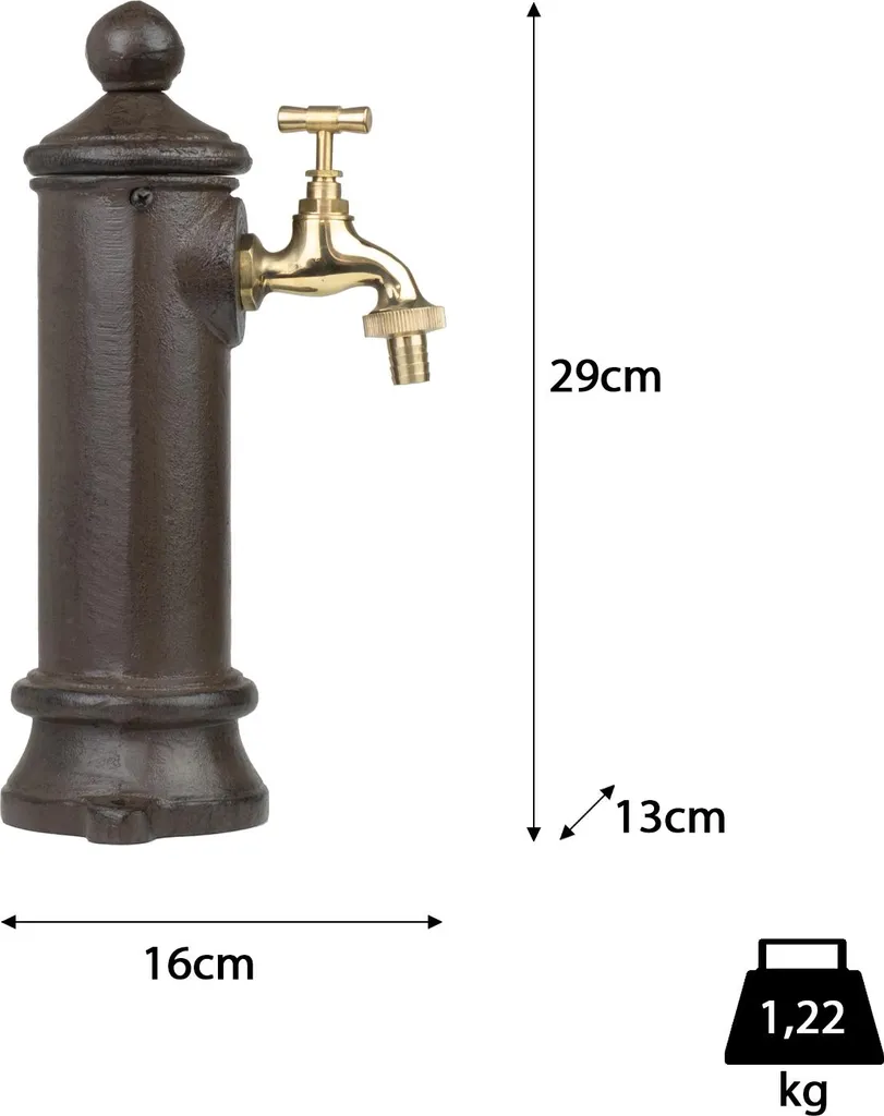 Point d'Eau de Jardin Moritz 30x15 cm Robinet Inclus Finition Anthracite