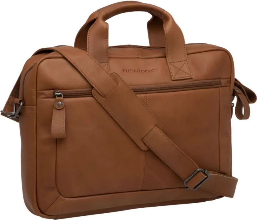 Sacoche vélo cuir cognac 15 pouces New Looxs Luko élégante