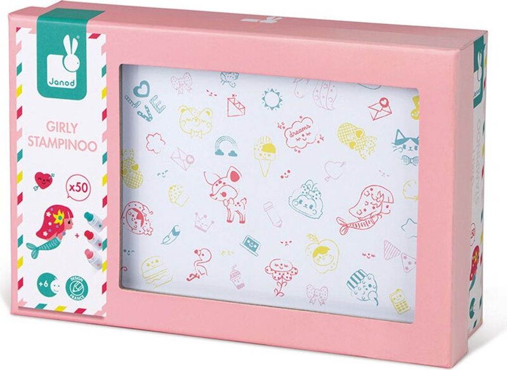 Janod Set Of 50 Stampinoo Cute Stamps Multicolor 6-99 Years