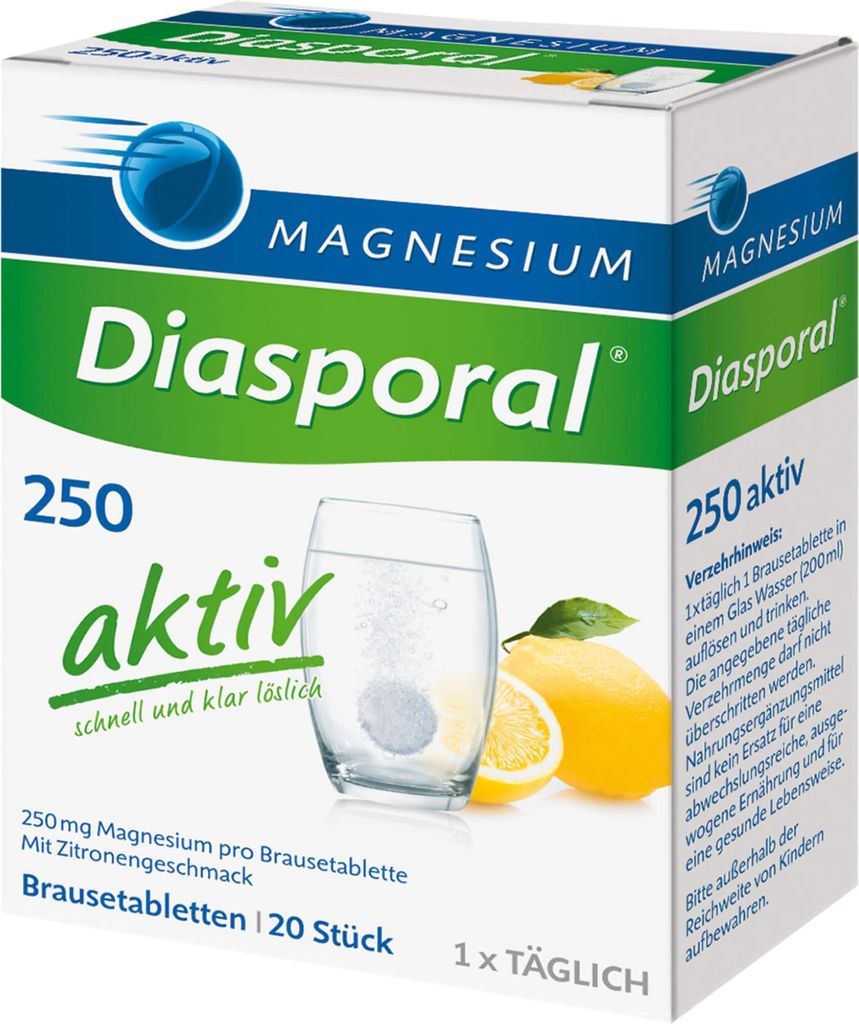 Magnesium Diasporal 250 aktiv Brausetabletten 20 St
