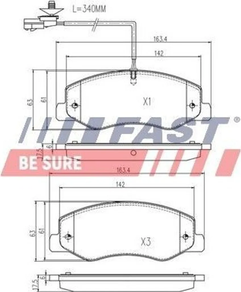 Plaquettes de frein arrière haute friction pour Movano B - FAST FT29537