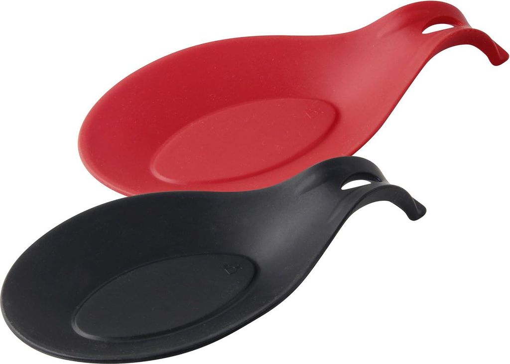 Silikon Löffelhalter Aufbewahrungsschale für Küchenaccessoires - rot schwarz - 1 Stück