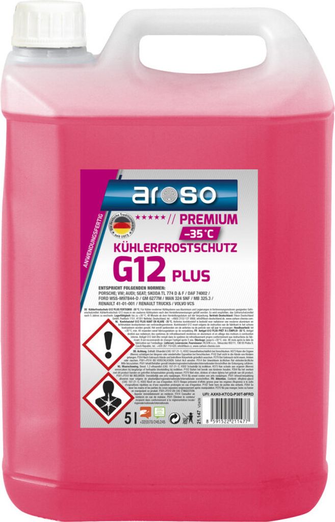 aroso Kühlerfrostschutz G12 PLUS Premium -35°C 5L