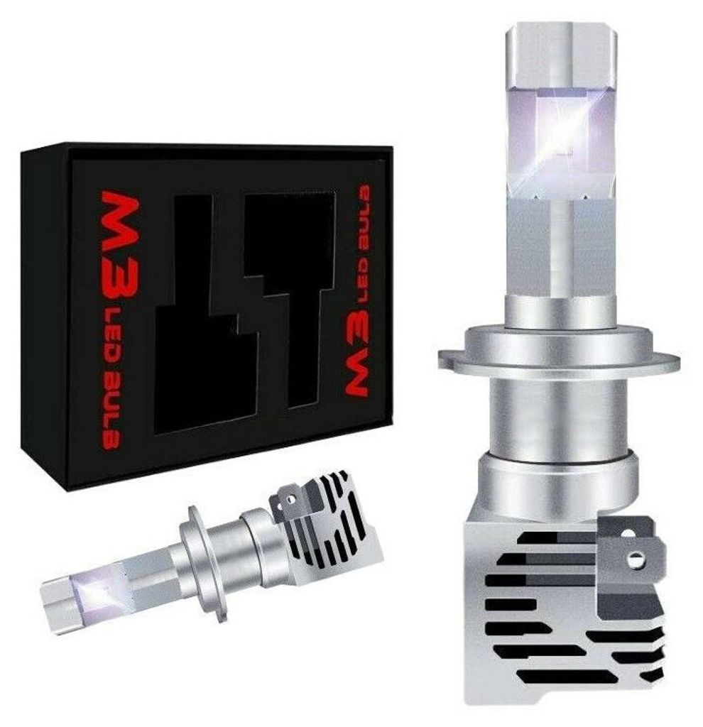 Set kompakter Mini-LED-Lampen M3 H7 X7 12V/24V 50W 5000 lm für Traktoren, Motorräder, Motoren und Autos