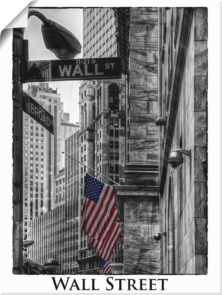 ARTland Poster New York Wall Street Größe: 30x40 cm