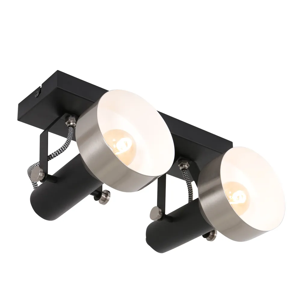 Luminaire spot orientable Mexlite 3338ZW noir métal acier robuste E27 - 3