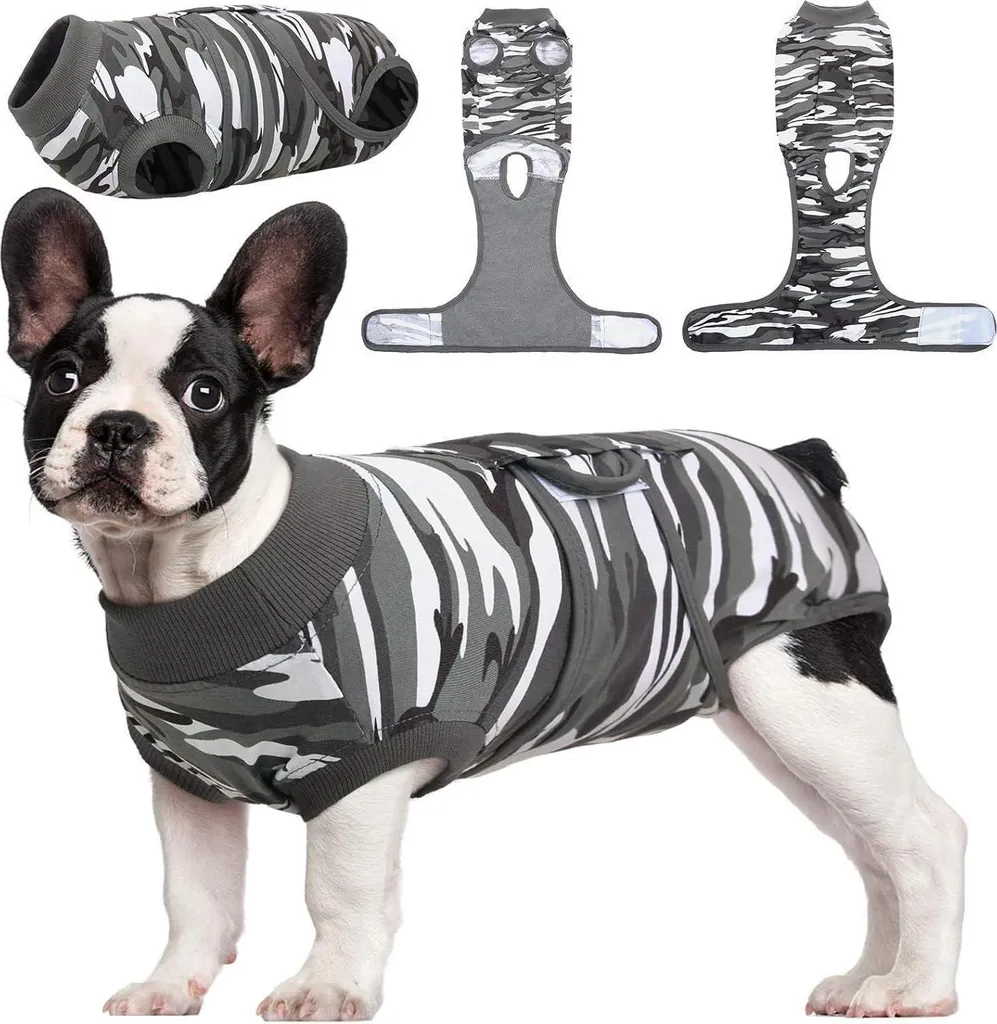 Kuoser Corpo del cane dopo la sterilizzazione Op Camouflage Grigio M Cagna Maschio