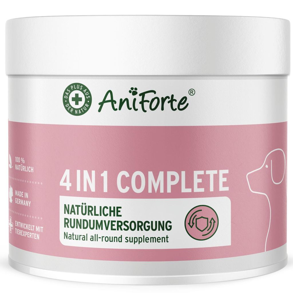 AniForte 4in1 Complete Dog Pulver 250g - Natürliche Rundumversorgung für Hunde, Unterstützung für Gelenke, Immunsystem, Haut, Fell, Magen & Darm