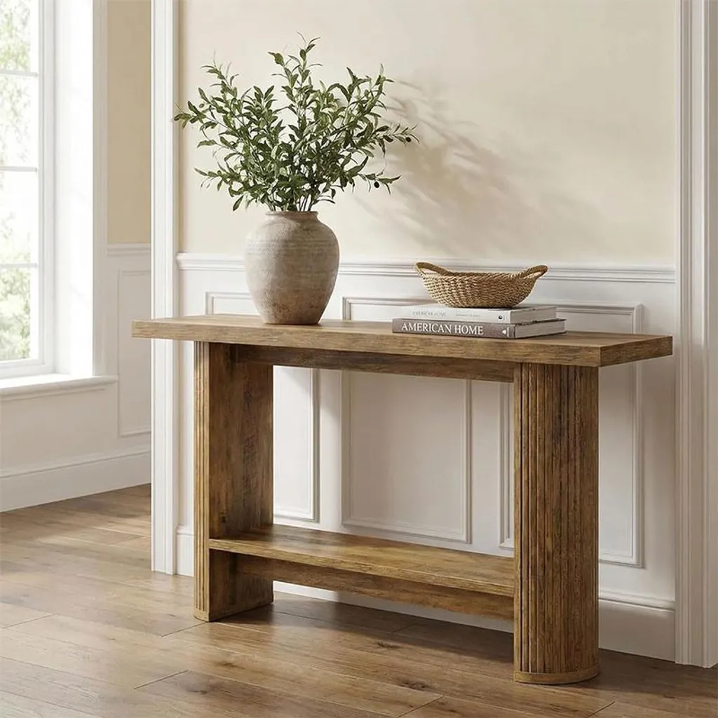 Table d'appoint HOGA-YS0325 de 140 cm coloris marron style industriel - 6