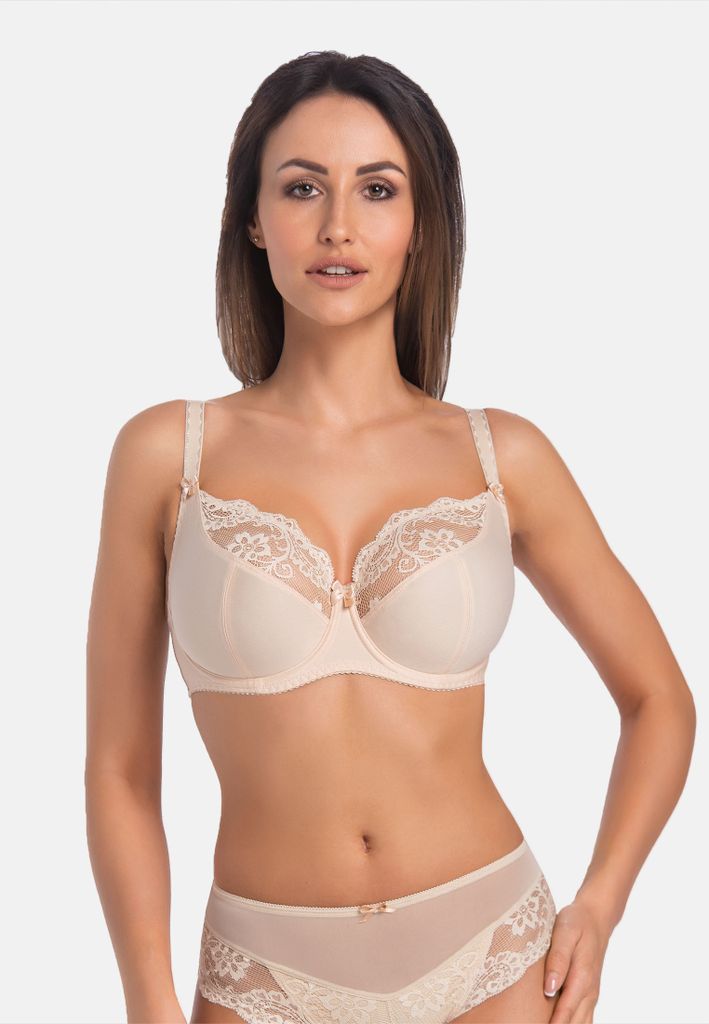 Teyli Ungepolsterter Soft Bügel-BH mit floraler Spitze Exclusive Female 215 beige 105G