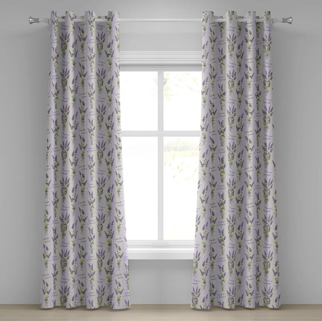 Rideaux Décoratifs à 2 Panneaux Style Campagne Chic Violet 280x245 cm