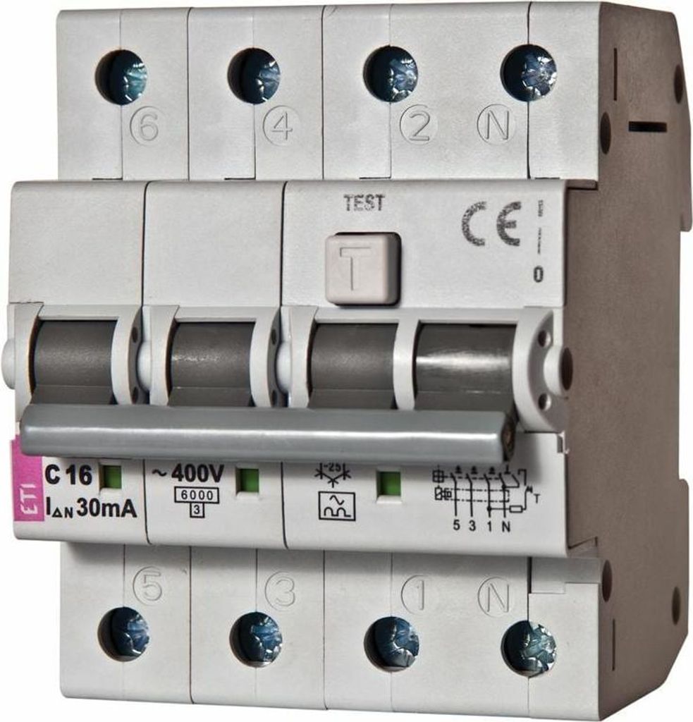ETI FI/LS-Schalter KZS-4M B 3-pol+N B32A 30mA Typ A Produktbild 