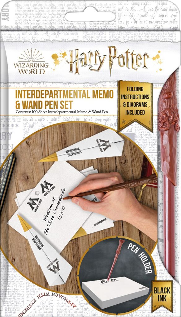 Harry Potter - Notizblock und Stift "Interdepartmental" Set BS3007 (Einheitsgröße) (Weiß/Gelb)