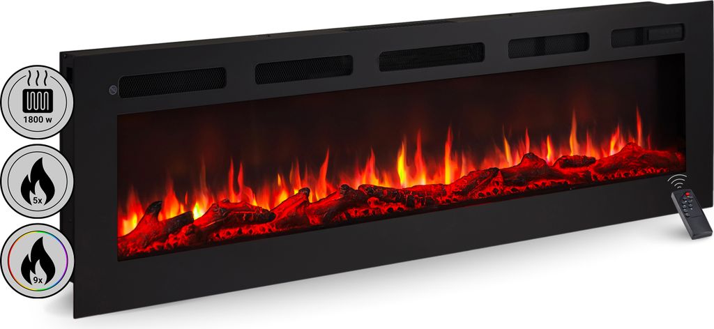 Cheminée électrique BALDERIA Leif 60 - 2 en 1 - noir Image du produit 