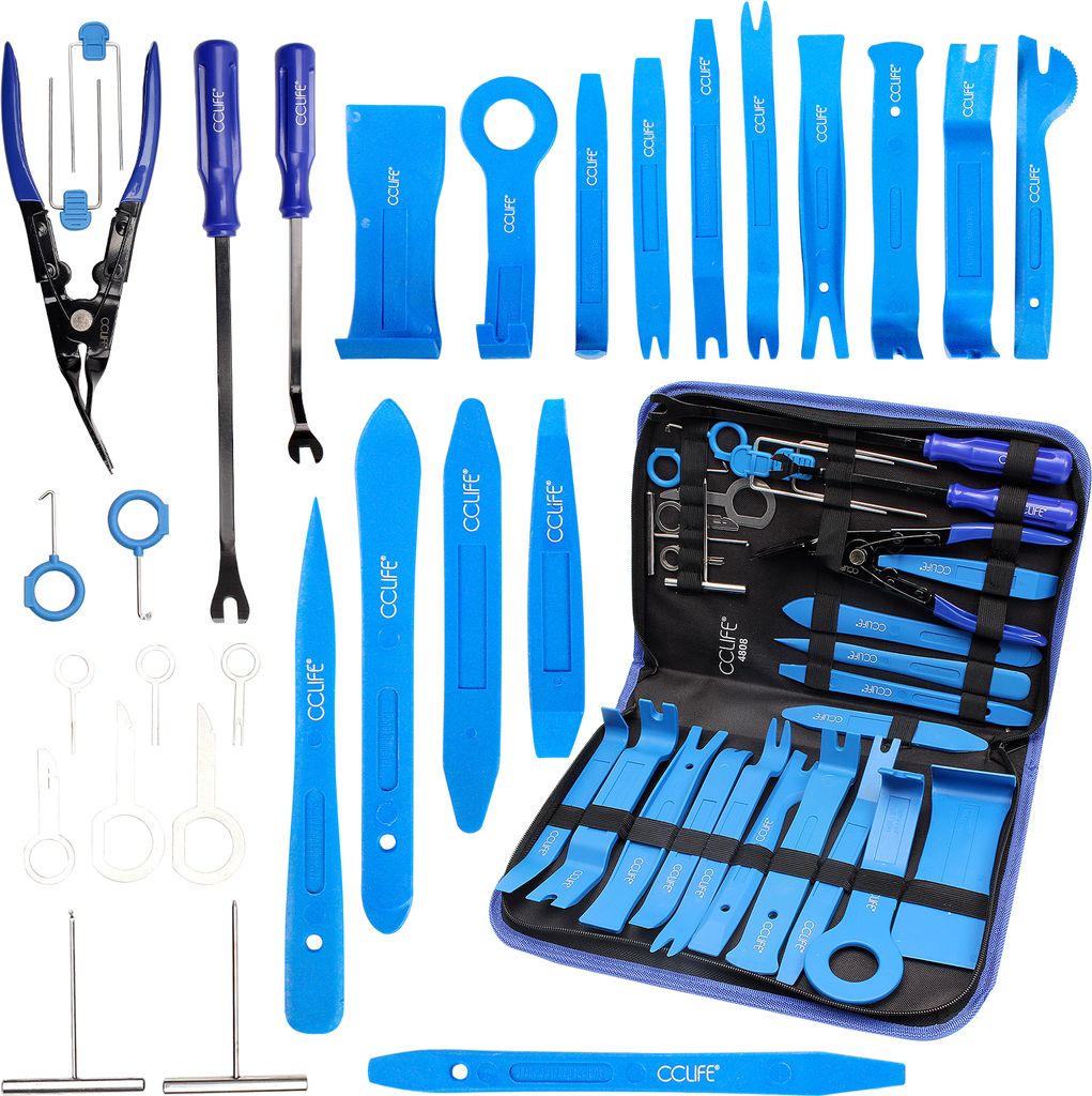 CCLIFE 31tlg Demontage Werkzeug Auto Zierleistenkeile PP PA+ Innen Verkleidung Werkzeug für Ausbau Autotür Radio Türverkleidung Clips