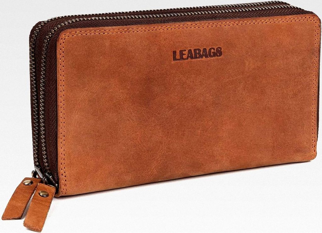 Damen Geldbörse aus Leder - Großes Portemonnaie mit RFID Schutz, Echtleder XXL Geldbeutel, 29 Kartenfächer, Münzfach, Doppelter Reißverschluss...