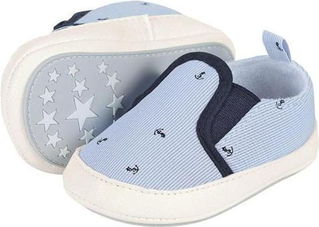 Sterntaler Babyschuhe Jungen aus Streifenstoff und Kunstleder 21/22