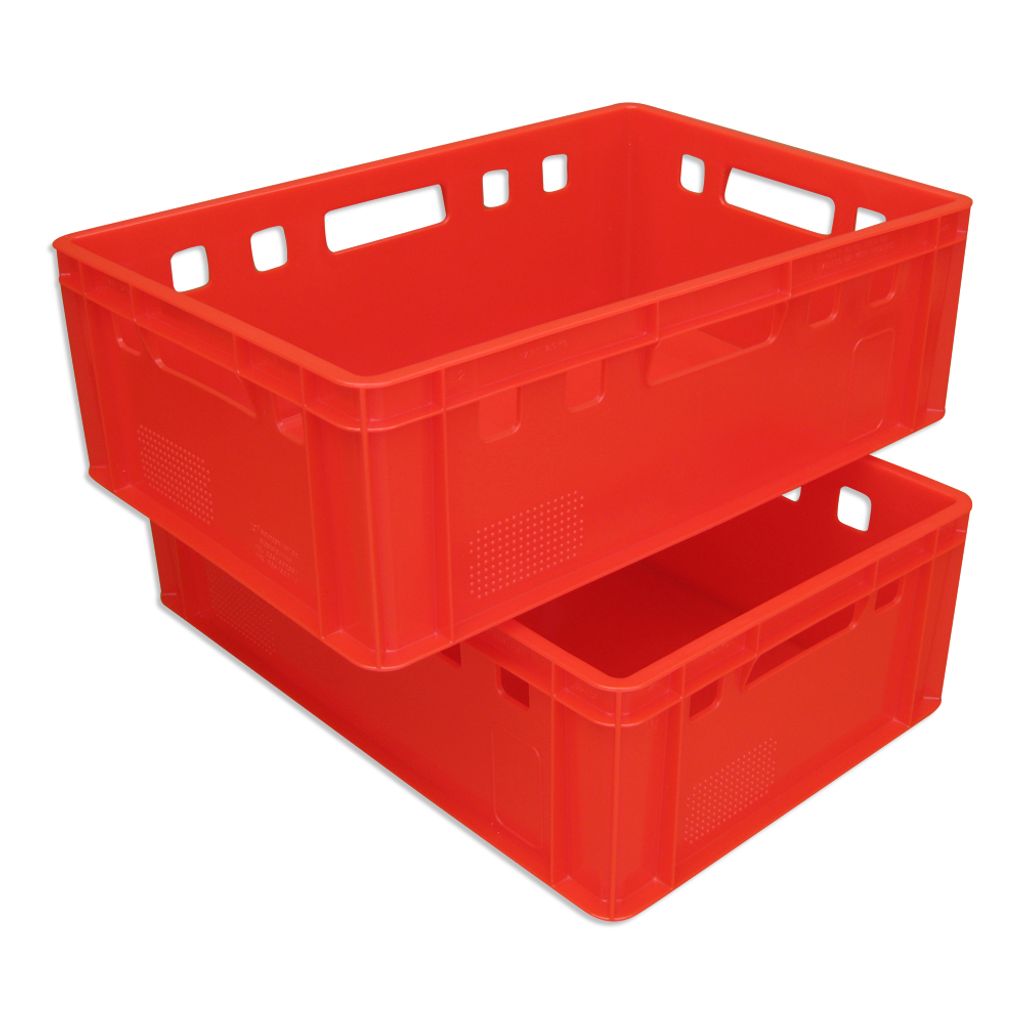 4 Stück E3-Kiste Stapelbox Kunststoffbehälter Eurokiste Eurobox Lagerbox grau 