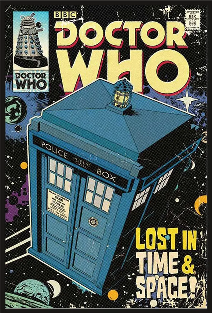 Affiche encadrée Doctor Who BD Lost in Time & Space - Déco murale 61x92