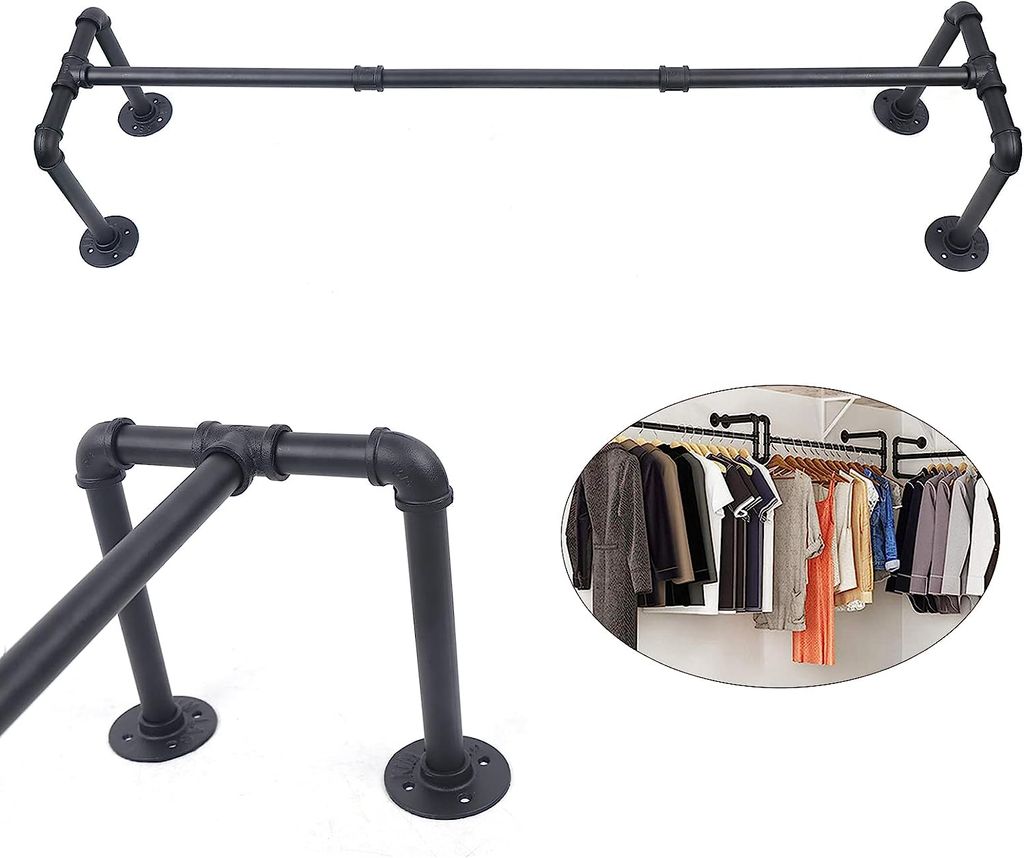 Těžký průmyslový kovový věšák na oděvy z trubek 115 cm do Obrázek produktu 6