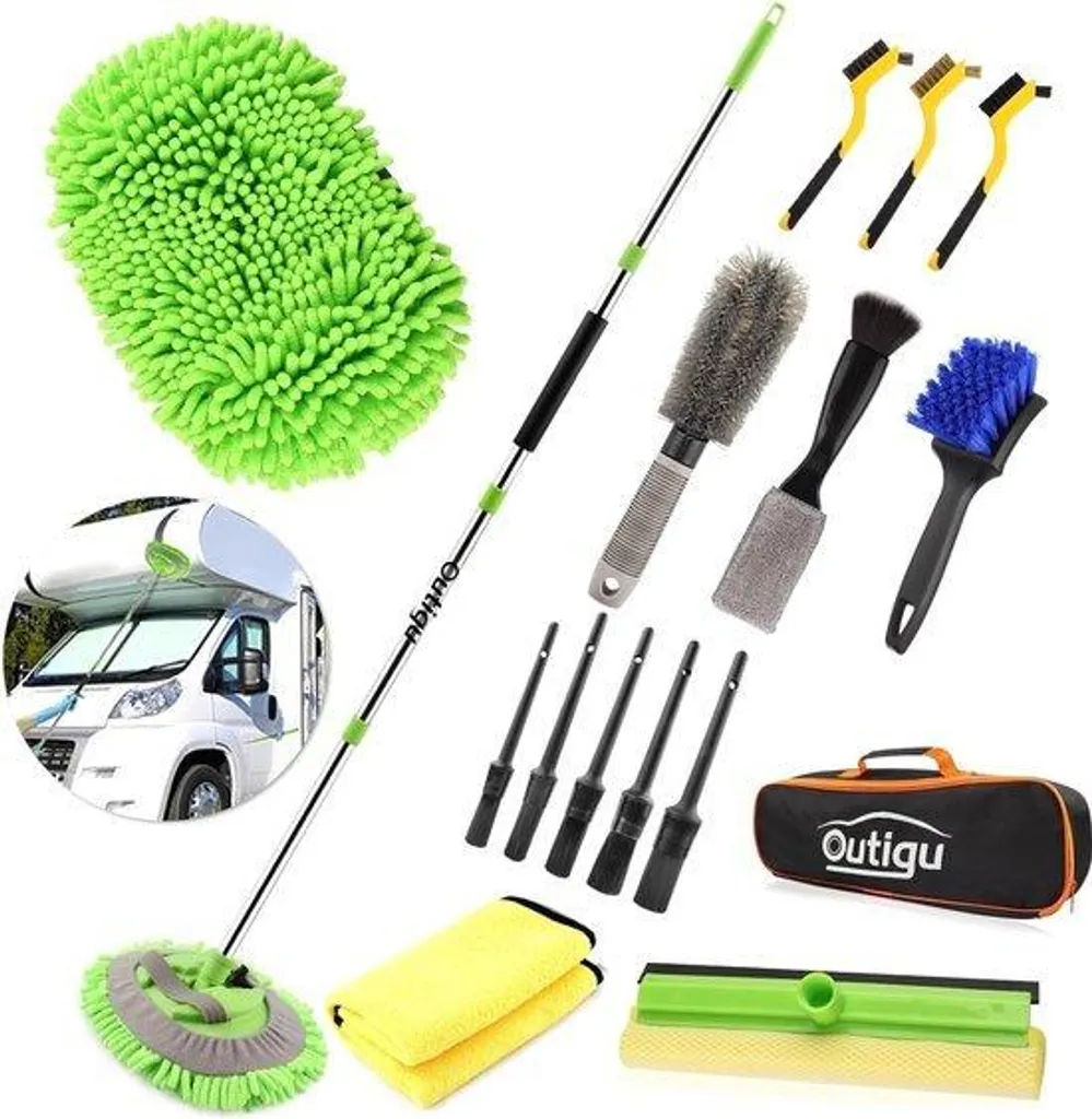 Lavage auto sans rayures avec serpillère 157cm et brosses de détail