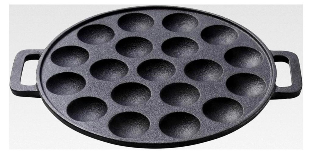 Gusseisen Poffertjespfanne - Ø 24 cm – vorgebrannt & PFAS-frei, robust & hitzebeständig, geeignet für Induktion, Gas, Glaskeramik, Ofen & Grill