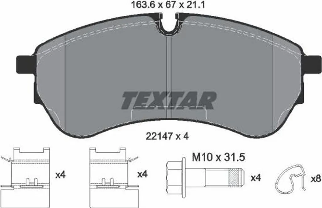 Plaquettes de frein TEXTAR 2214701 pour Crafter - Freinage Disque OE