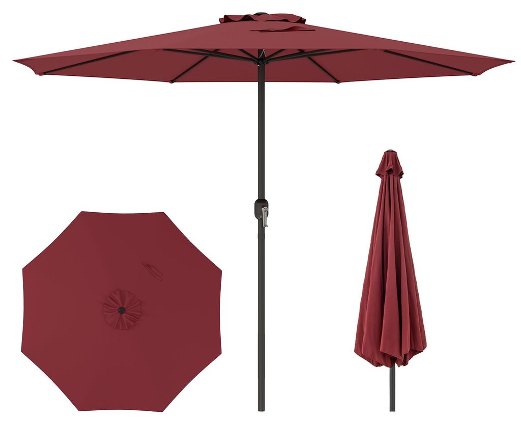 COSTWAY Sonnenschirm 350cm, großer Gartenschirm mit Kurbel Produktbild 