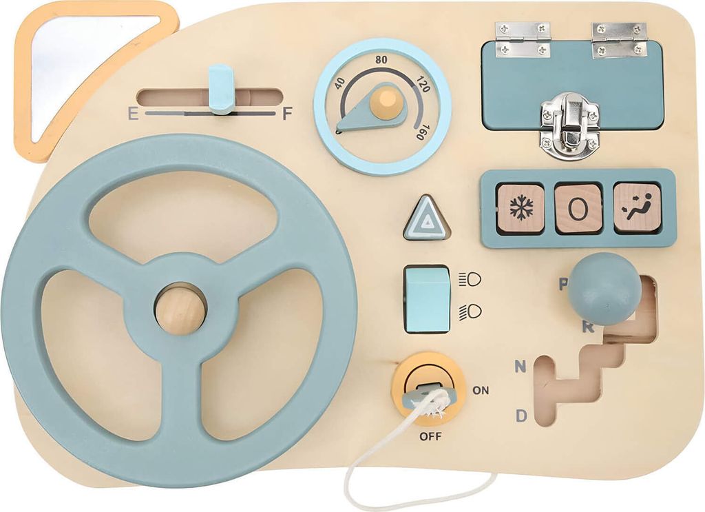 Rebecca Mobili Kinder-Lenkrad mit Armaturenbrett Spielzeug Sobya Ab 3 Jahren Holz Mehrfarbig 4,5x28x20