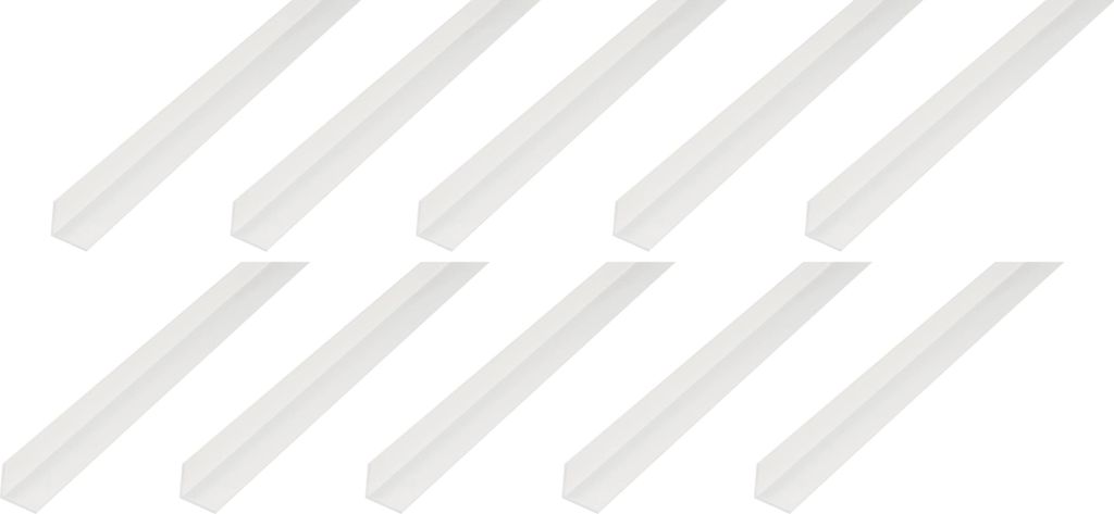 Alberts 10 x Winkelprofil, PVC, weiß, 20 x 20 x 1 mm, Länge 2 m
