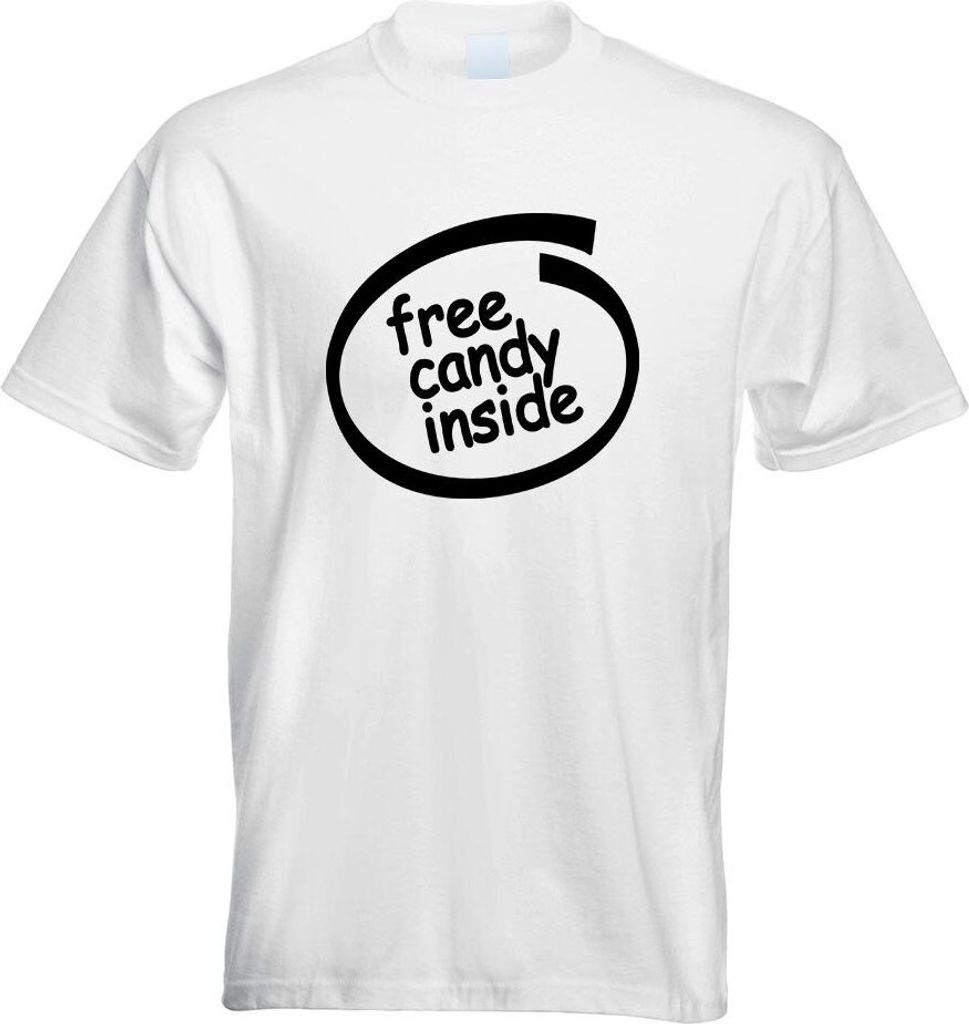 Kiwistar - T-Shirt - Weiss - Free Candy Inside Motiv Bedruckt Funshirt Design Print - mit Motiv Bedruckt - Funshirt Design - Sport - Freizeit - Her...