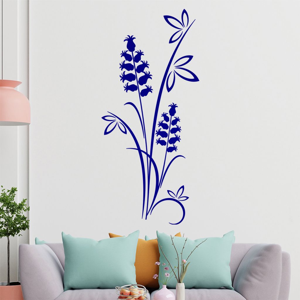 Blüten - Staude - Kelch Wandtattoo in 6 Größen - Wandaufkleber Wall Sticker - Dekoration, Küche, Wohnzimmer, Schlafzimmer, Badezimmer