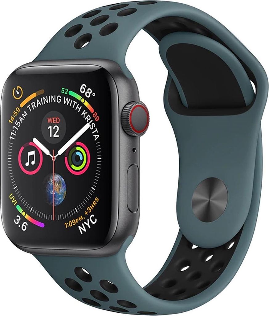 Ersatzarmband für Apple Watch Series 4 / 5 40mm Smartwatch Uhrenarmband Silikon Grau