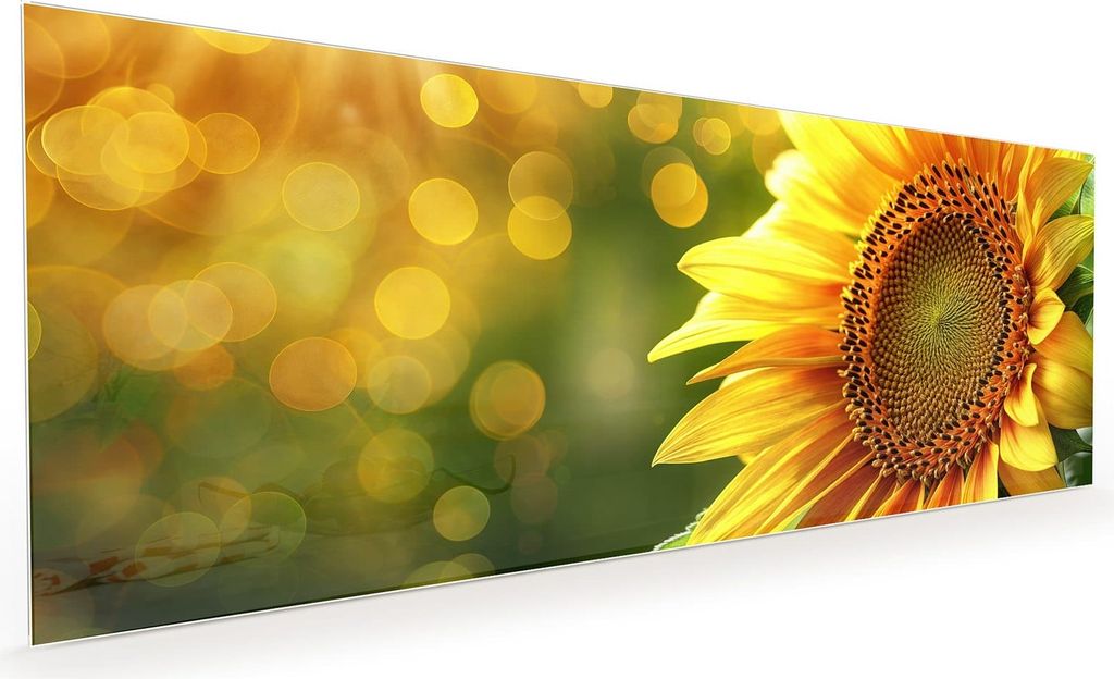 Küchenrückwand Spritzschutz Glas mit Motiv Sonnenblume Blüte 40 x 40 cm