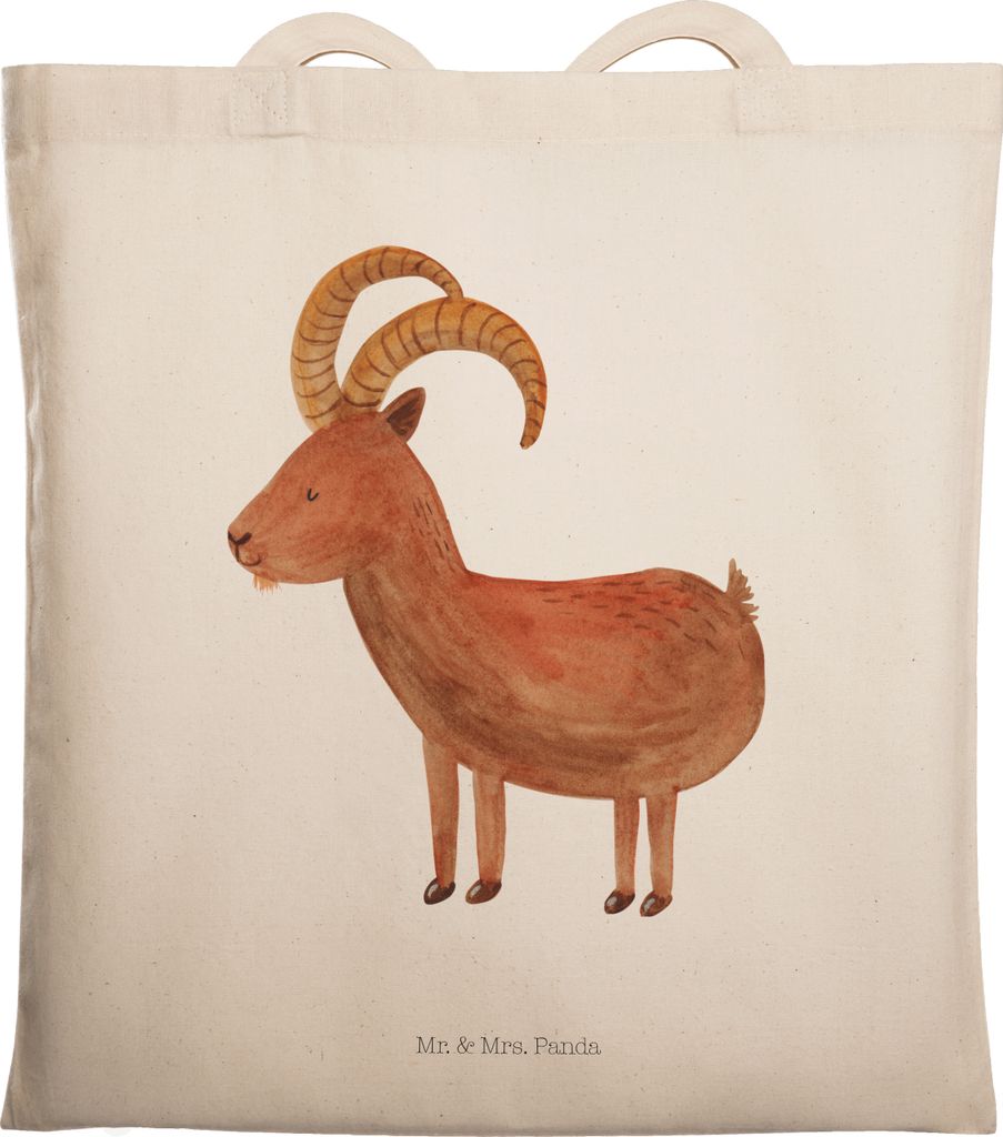 Mr. & Mrs. Panda Uni Tasche Sternzeichen Steinbock - Transparent - Geschenk, Steinböcke, Ziege, Tote Bag, Geburtstag Januar, einkaufstasche baumwo...