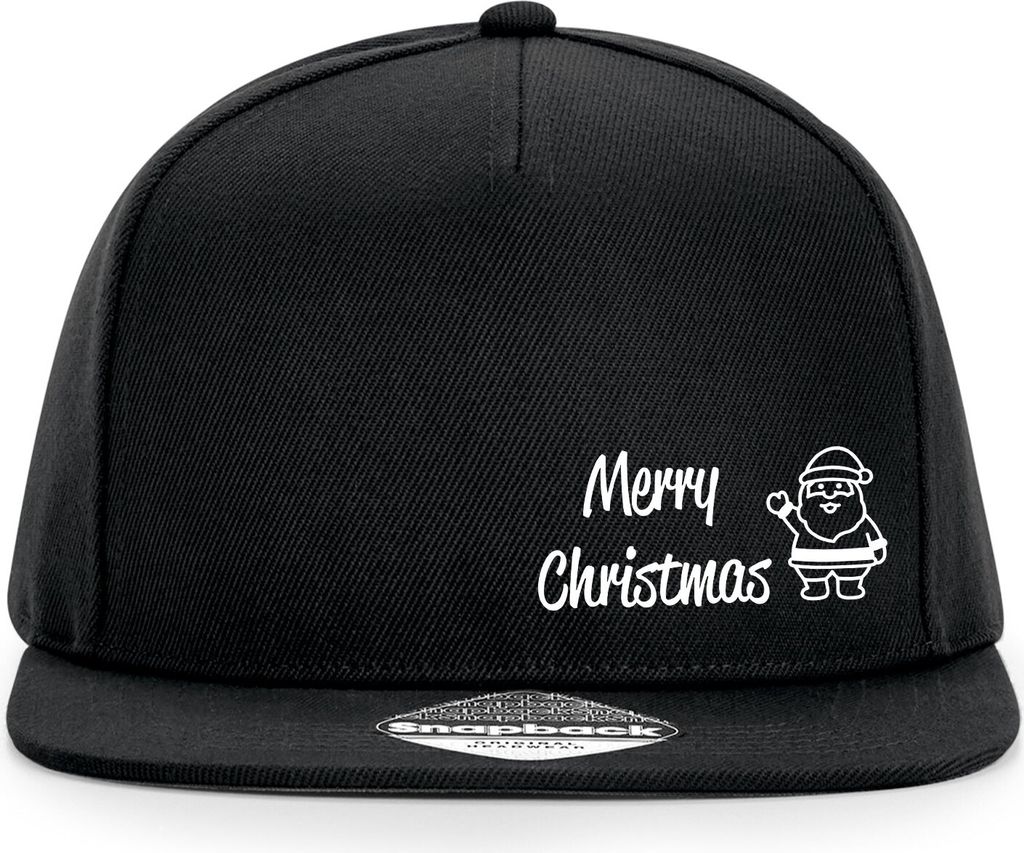 Huuraa Cappy Mütze Merry Christmas Weihnachtsmann Black Polyester Snapback Kappe Geschenkidee