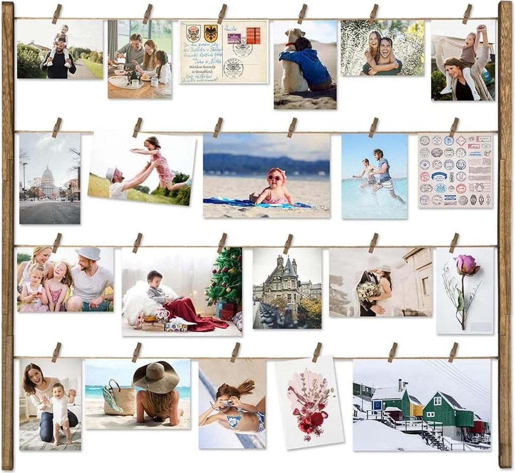 Dekorative Holz-Mini-Wäscheklammern - 50 Stück - 25 cm/3 cm - Für Fotohalter, Basteln und DIY