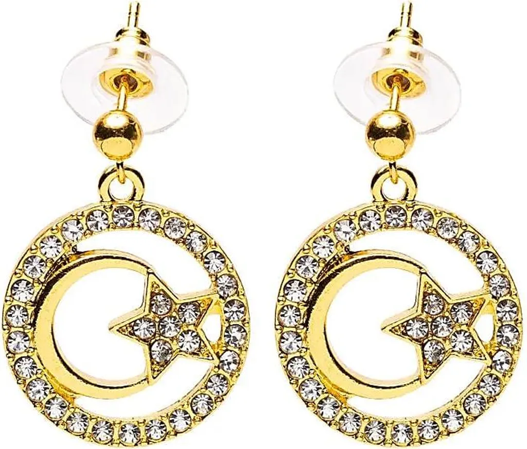 Boucles d'oreilles lune étoile or pour femme - Accessoire soirée 3 paires